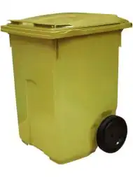 Мусорный контейнер на колёсах, 370 л, желтый